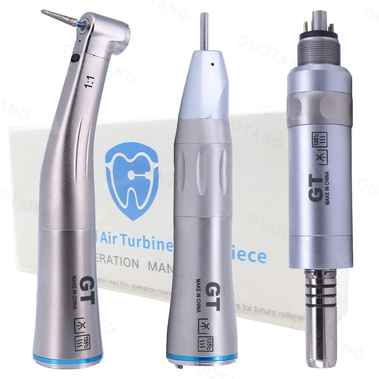 Inner Channel 1: 1 Fiber Optical Dental Straight Contra Angle Low Speed Handpiece Kit